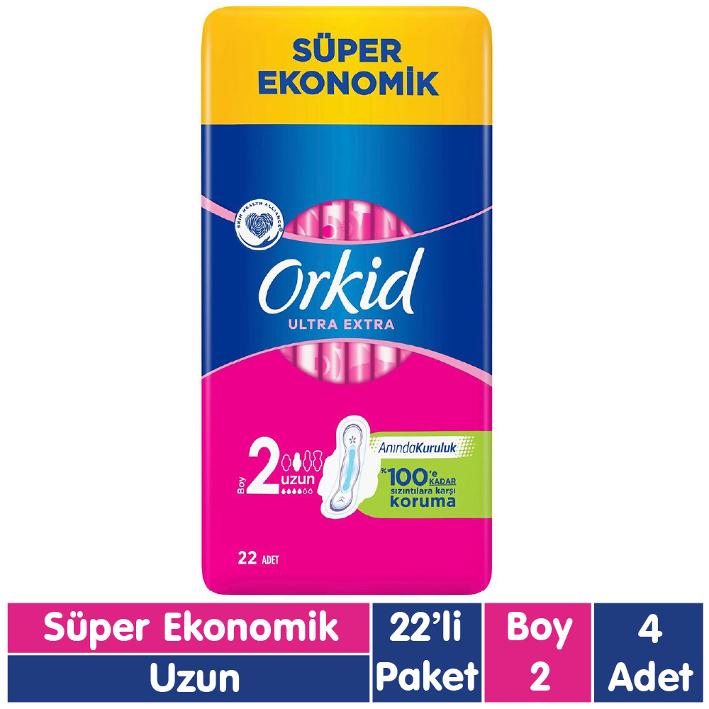 Orkid Ultra Extra Ped Uzun 22x4 88 Adet