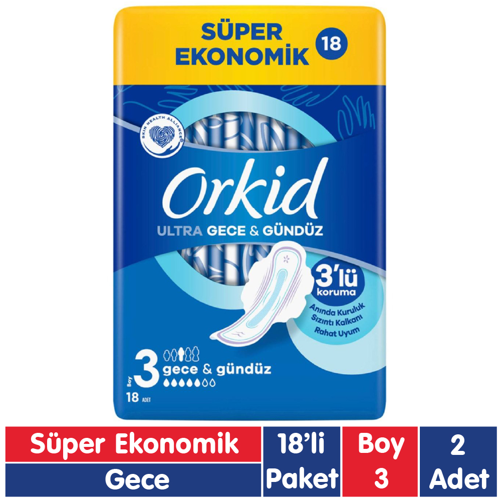 Orkid Ultra Extra Ped Gece 18x2 36 Adet