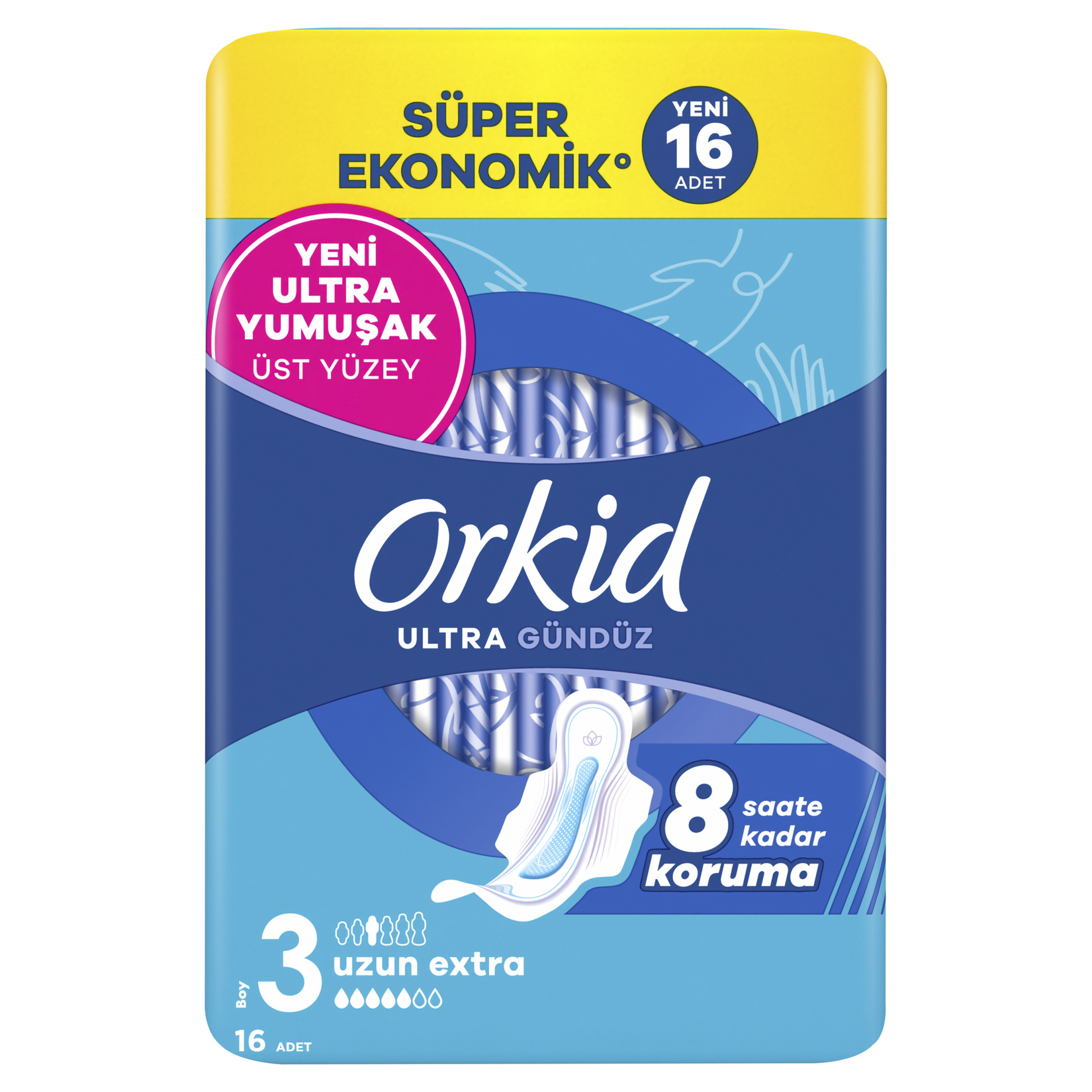 Orkid Ultra Uzun Extra Ped Süper Ekonomik Paket 16x5 80 Adet
