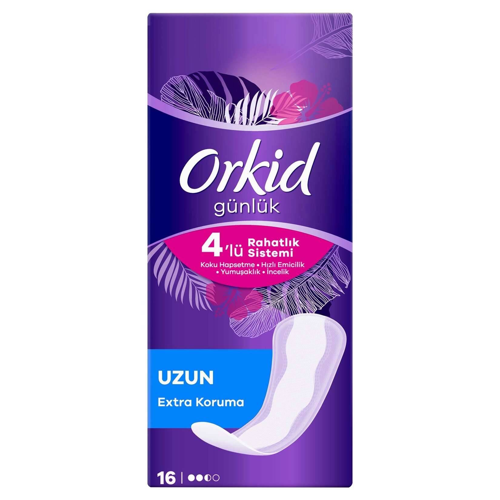 Orkid Uzun Extra Koruma Günlük Ped 16x6 96 Adet Orkid Uzun Extra Koruma Günlük Ped 16x6 96 Adet