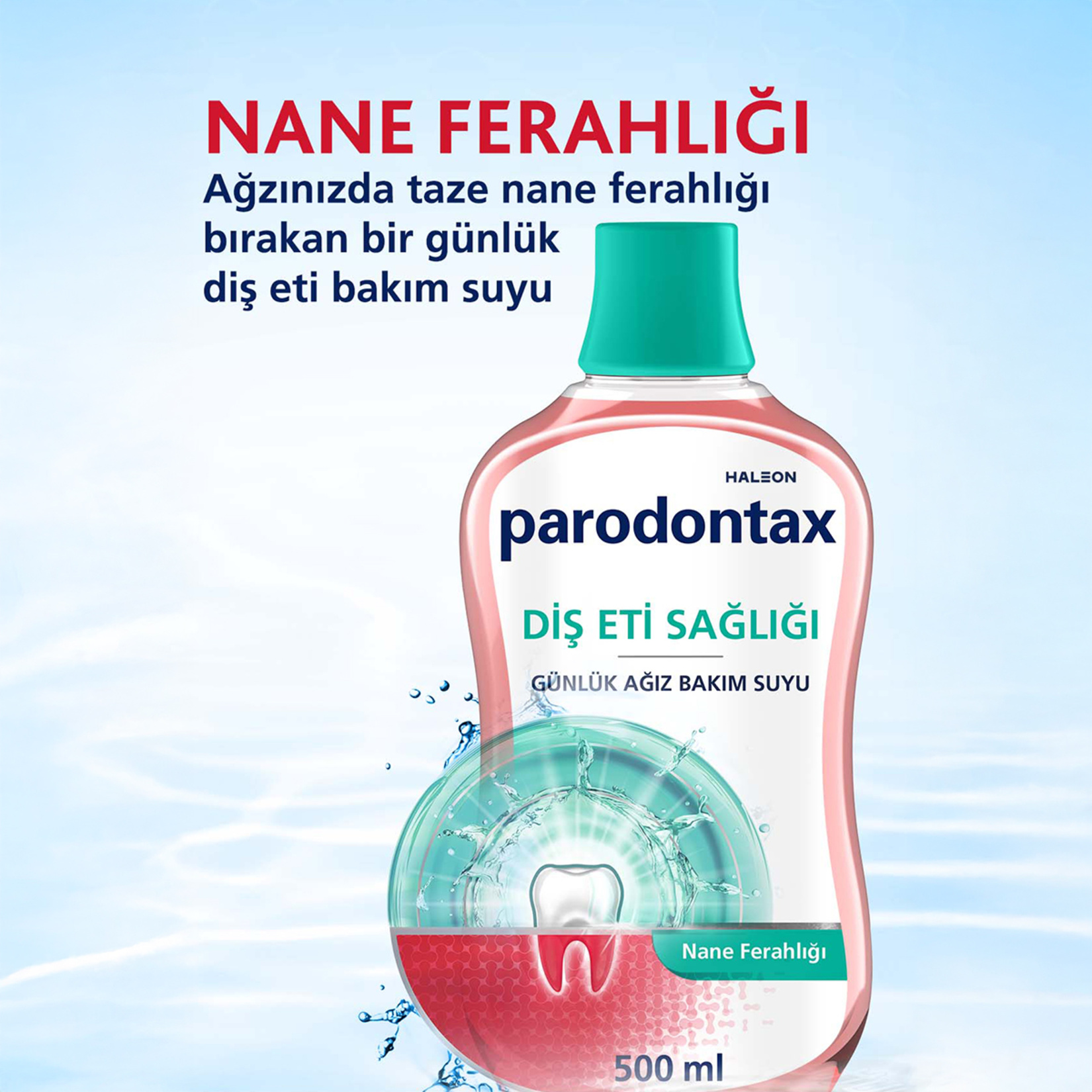 Parodontax Nane Ferahlığı Ağız Bakım Suyu 500 ml 4 Adet
