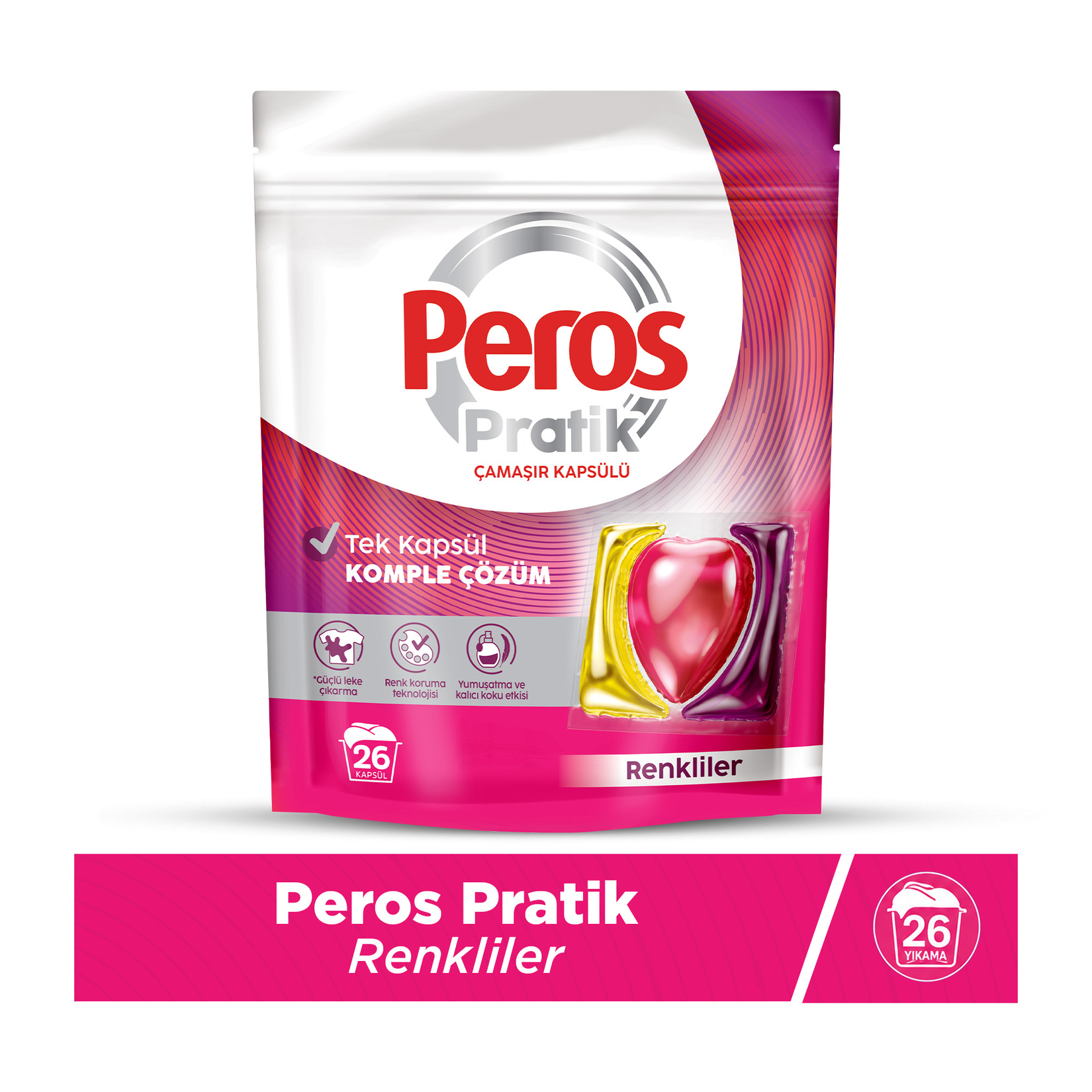 Peros Pratik Çamaşır Kapsülü Renkliler 26 Adet 6 Adet