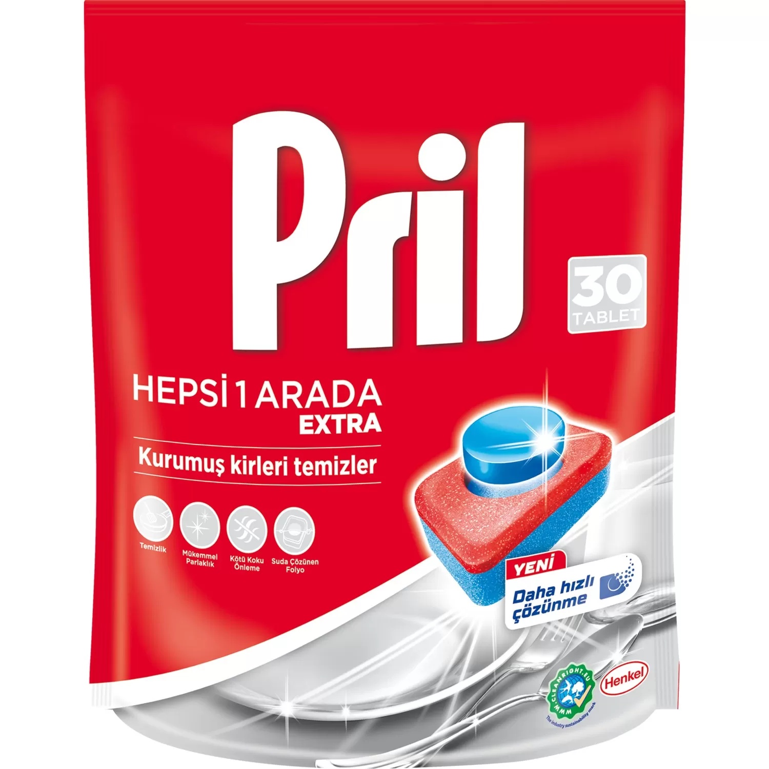 Pril Hepsi Bir Arada Extra Bulaşık Makine Deterjanı 30x3 90 Tablet