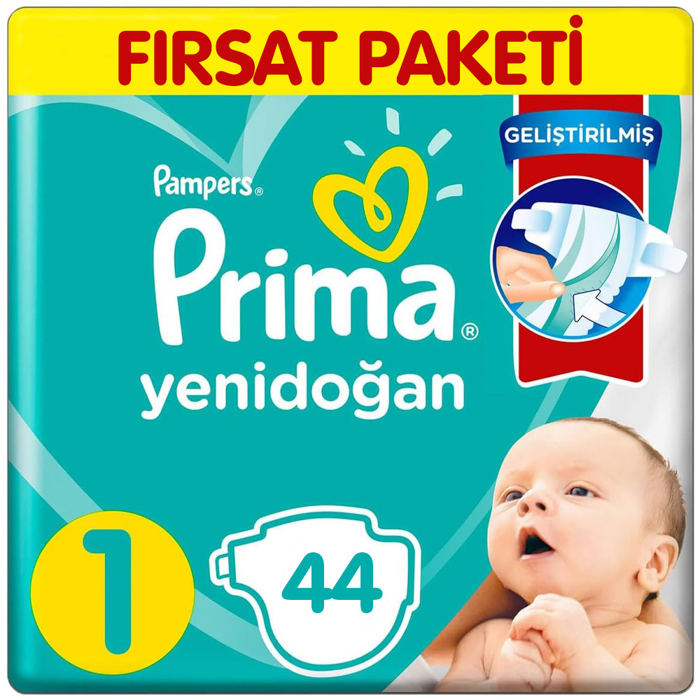 Prima 1 Beden Yenidoğan Aktif Bebek Bezi 44 Adet