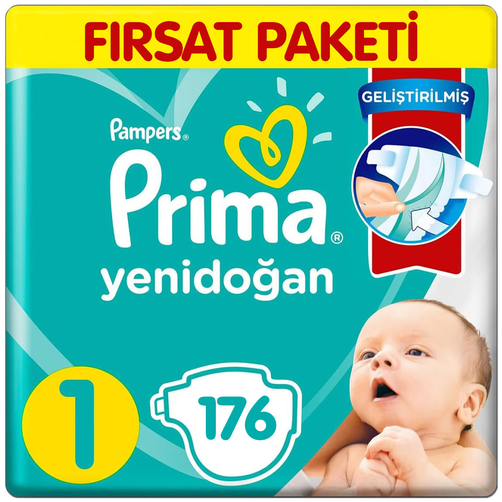 Prima 1 Beden Yenidoğan Aktif Bebek Bezi 44x4 176 Adet