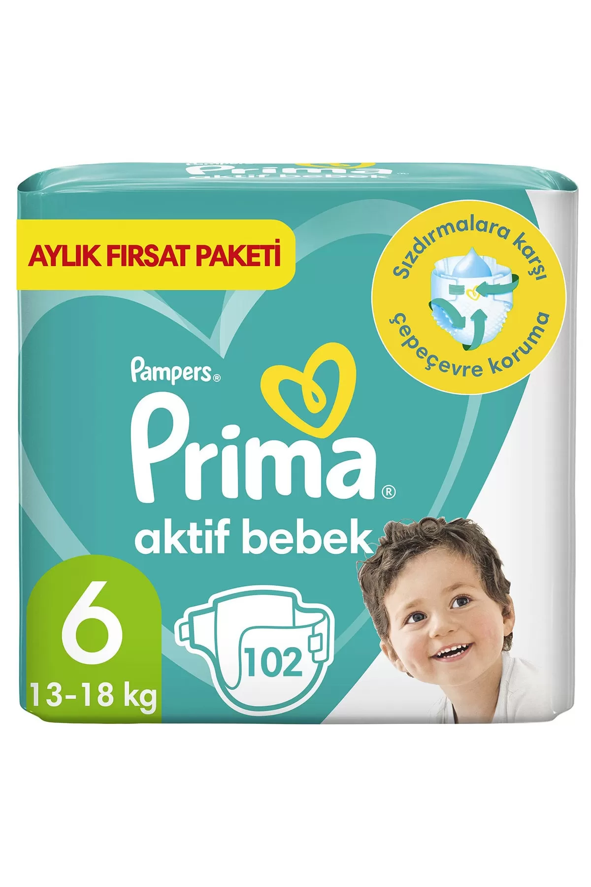 Prima 6 Beden Aktif Bebek Aylık Fırsat Paketi 2*102 Adet