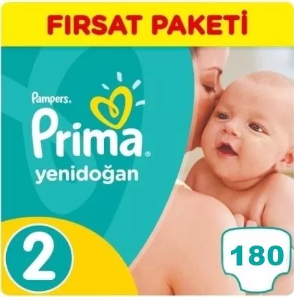 Prima Bebek Bezi 2 Numara Yenidoğan Fırsat Paketi 4-8 Kg 180 Adet