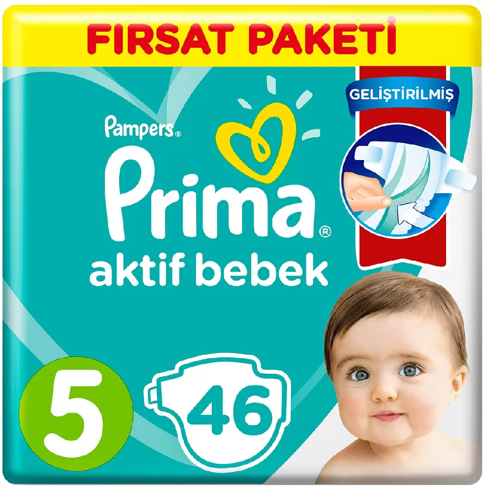 Prima Bebek Bezi 5 Beden Fırsat Paketi 11-16 Kg 46 Adet
