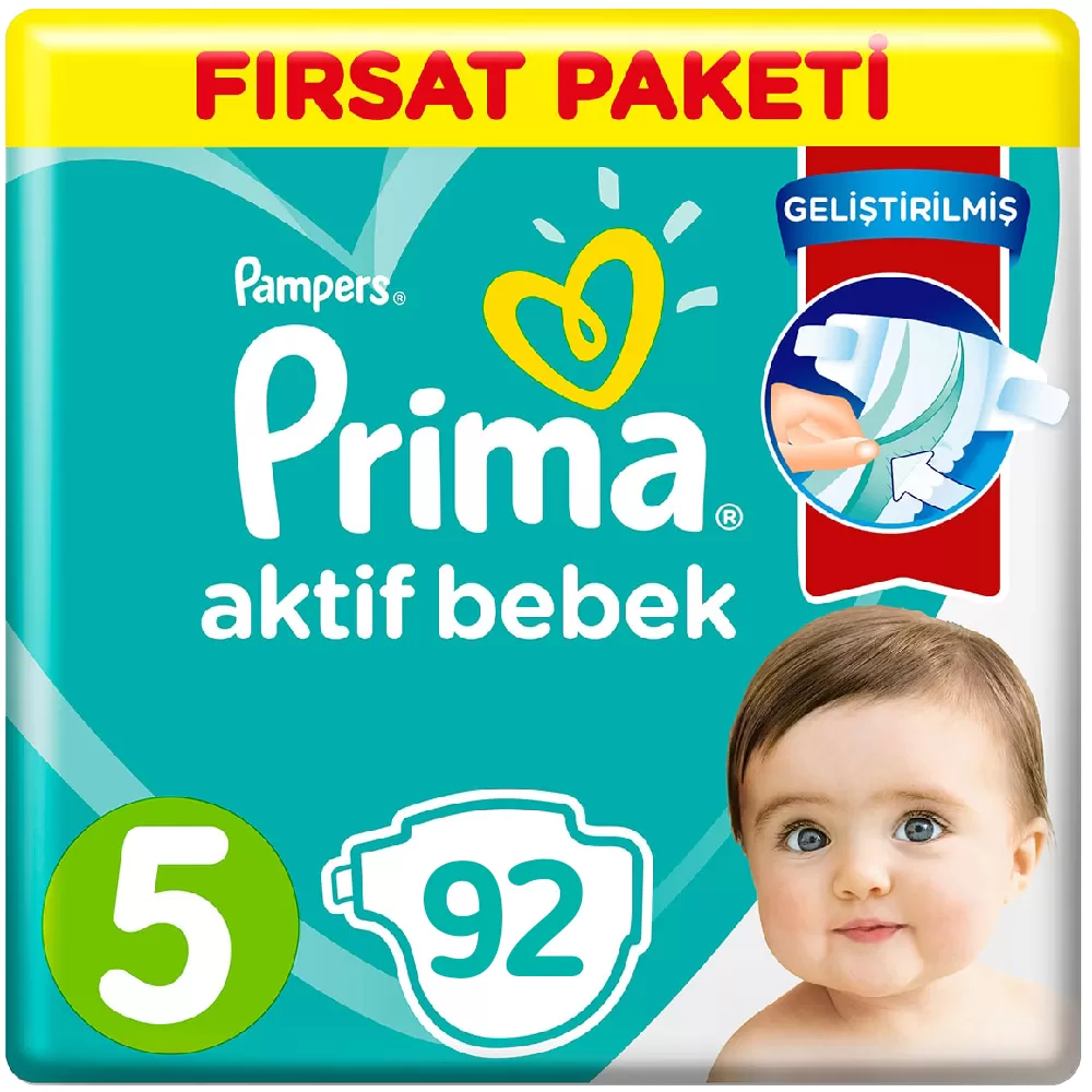 Prima Bebek Bezi 5 Beden Fırsat Paketi 11-16 Kg (2*46) 92 Adet