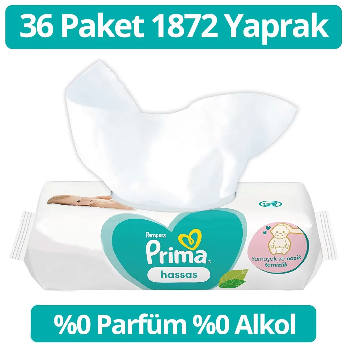 Prima Islak Havlu Hassas Ciltler Kokusuz 36'lı 1872 Yaprak
