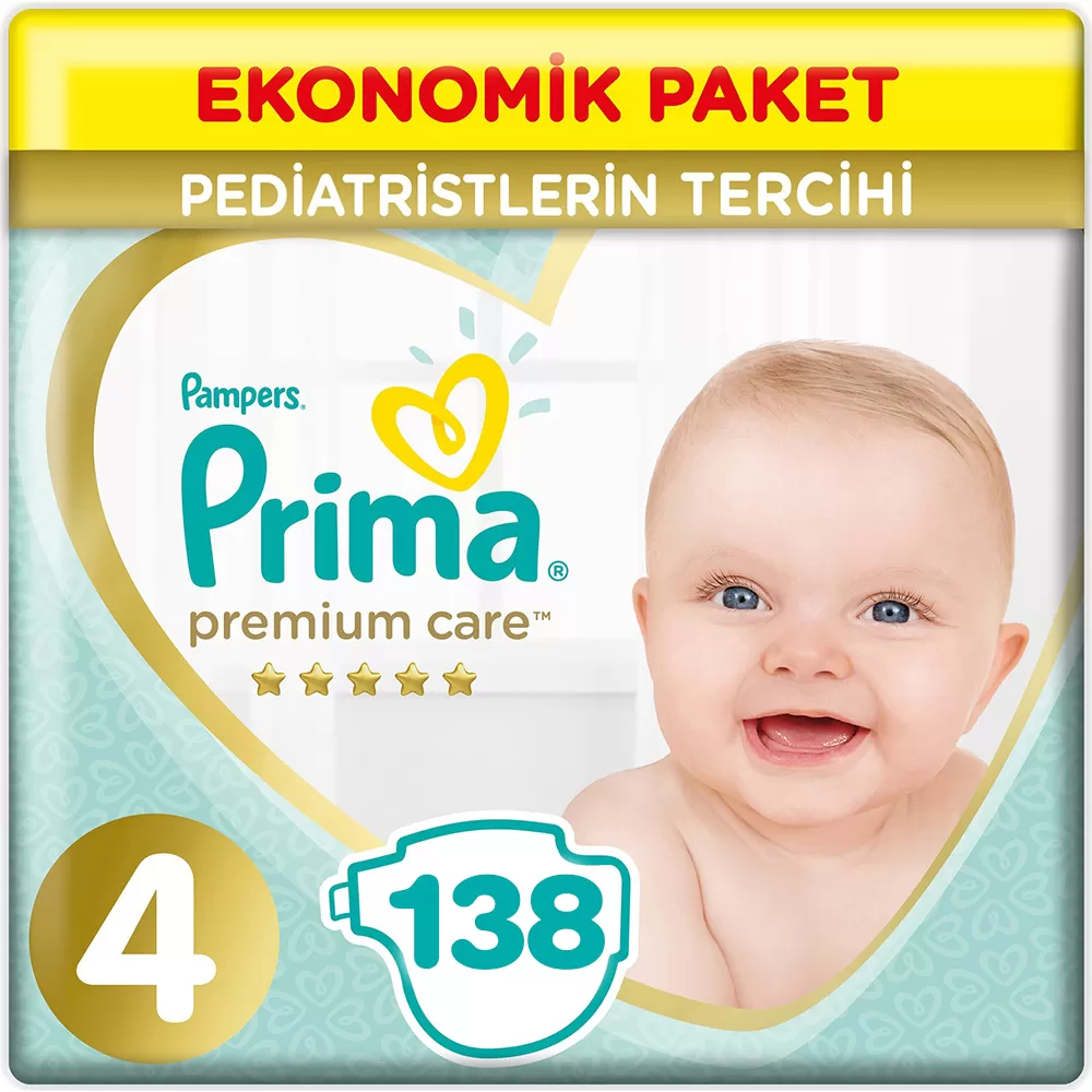 Prima Premium Care 4 Beden Ekonomik Paket 9-14 Kg (3*46) 138 Adet