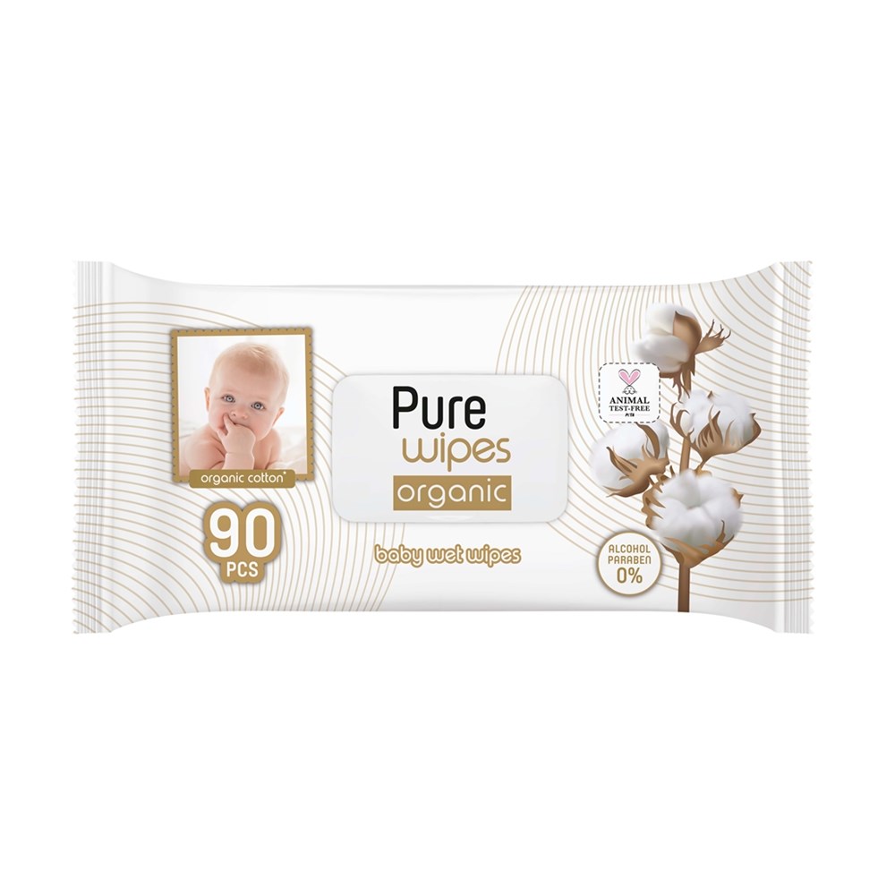 Pure Baby Organik Islak Havlu Mendil 90x24 2160 Yaprak
