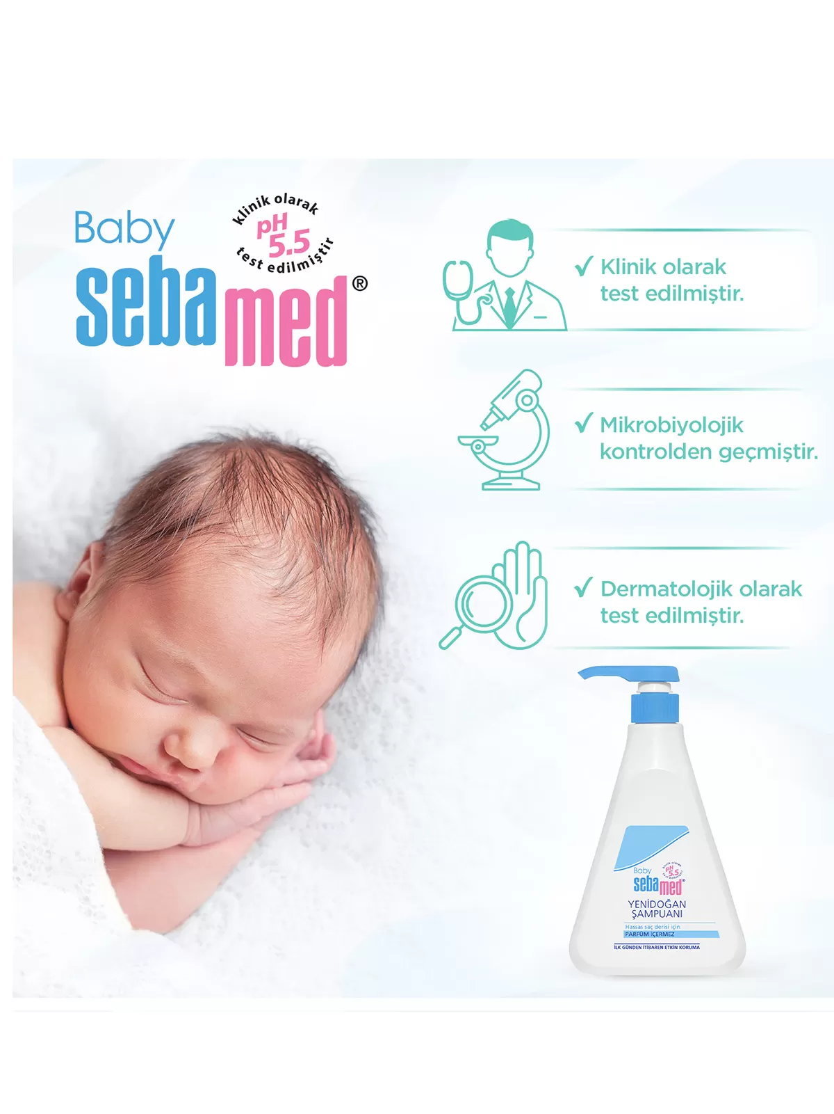 Sebamed Bebek Şampuanı Yenidoğan 500x3 1500 ML