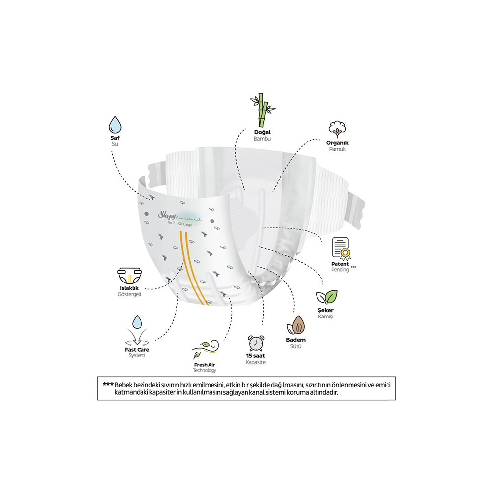 Sleepy 6 Beden Bio Natural Bebek Bezi Ultra Paket 62 Adet