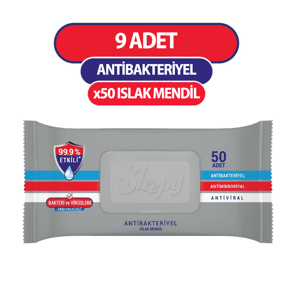 Sleepy Antibakteriyel Islak Havlu Mendil 50x9 450 Yaprak