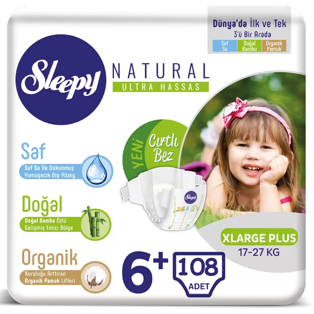 Sleepy Bebek Bezi 6+ Beden 17-27 Kg (6*18) 108 Adet