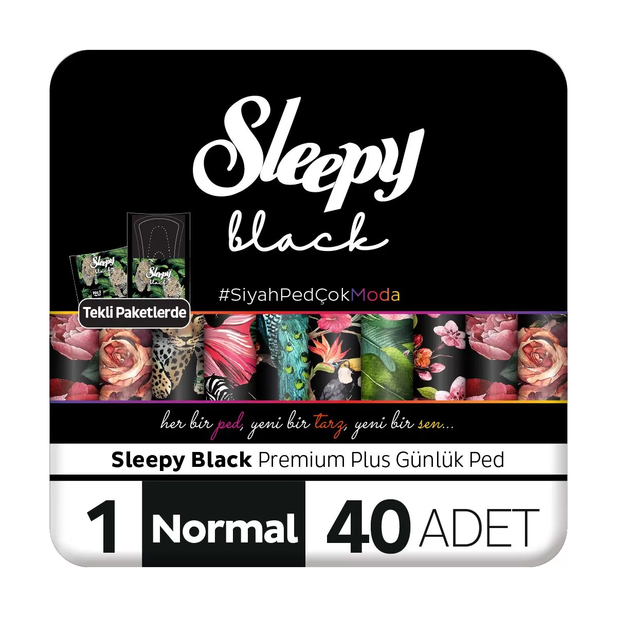 Sleepy Black Premium Plus Günlük Ped Normal 40x3 120 Adet Ped Sleepy Black Premium Plus Günlük Ped Normal 40x3 120 Adet Ped