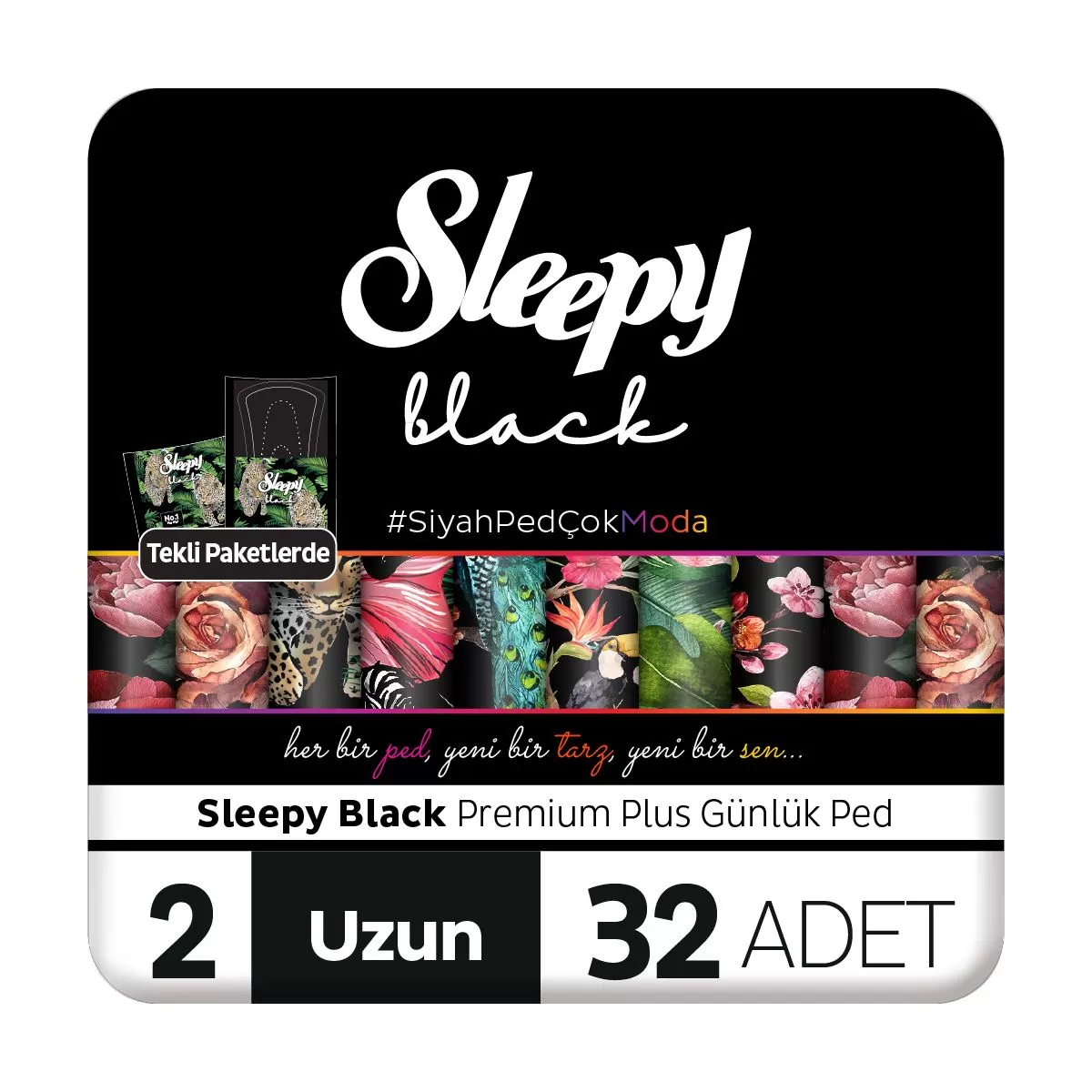 Sleepy Black Premium Plus Günlük Ped Uzun 32x6 192 Adet Ped