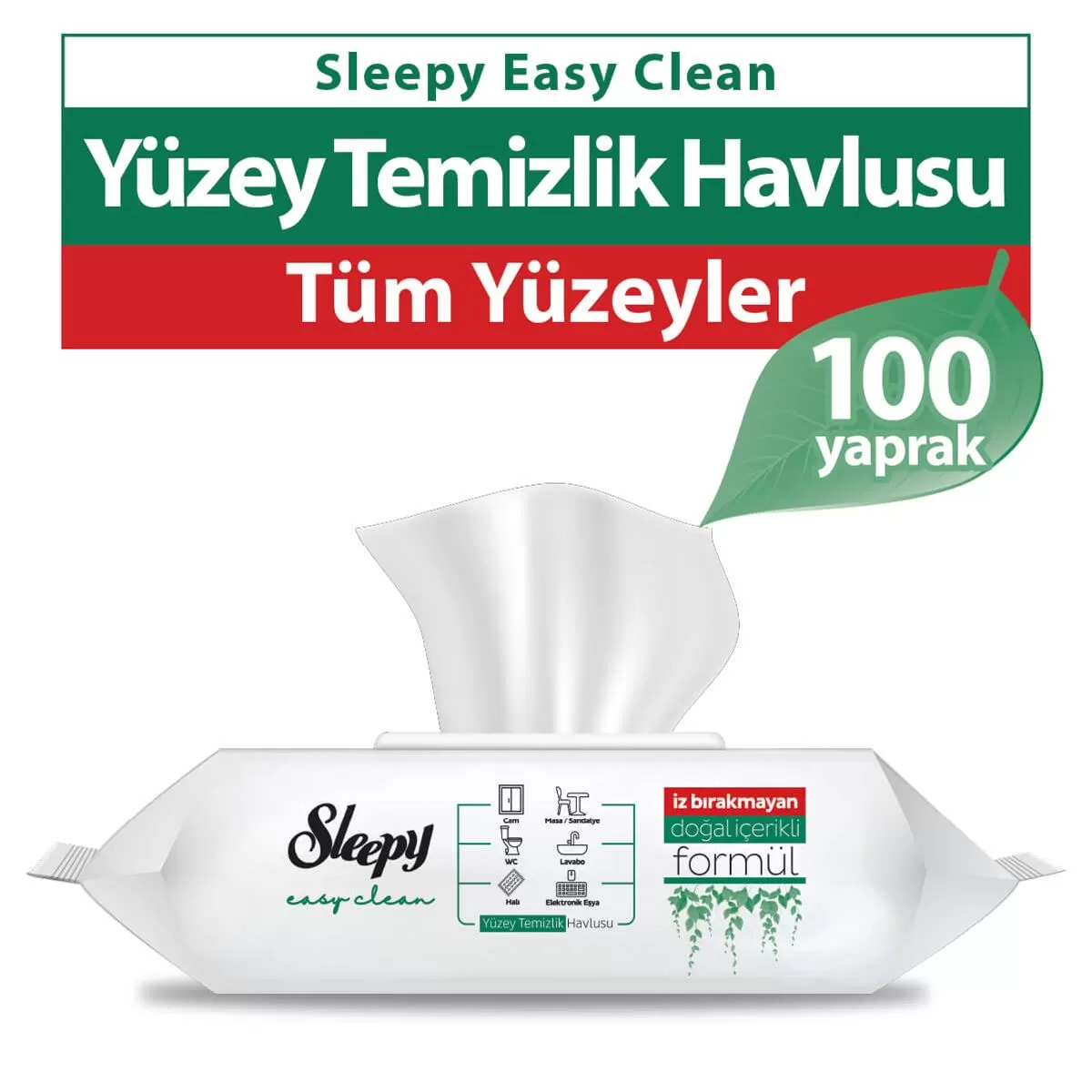 Sleepy Easy Clean Yüzey Temizlik Havlusu 100 Yaprak 24 Paket