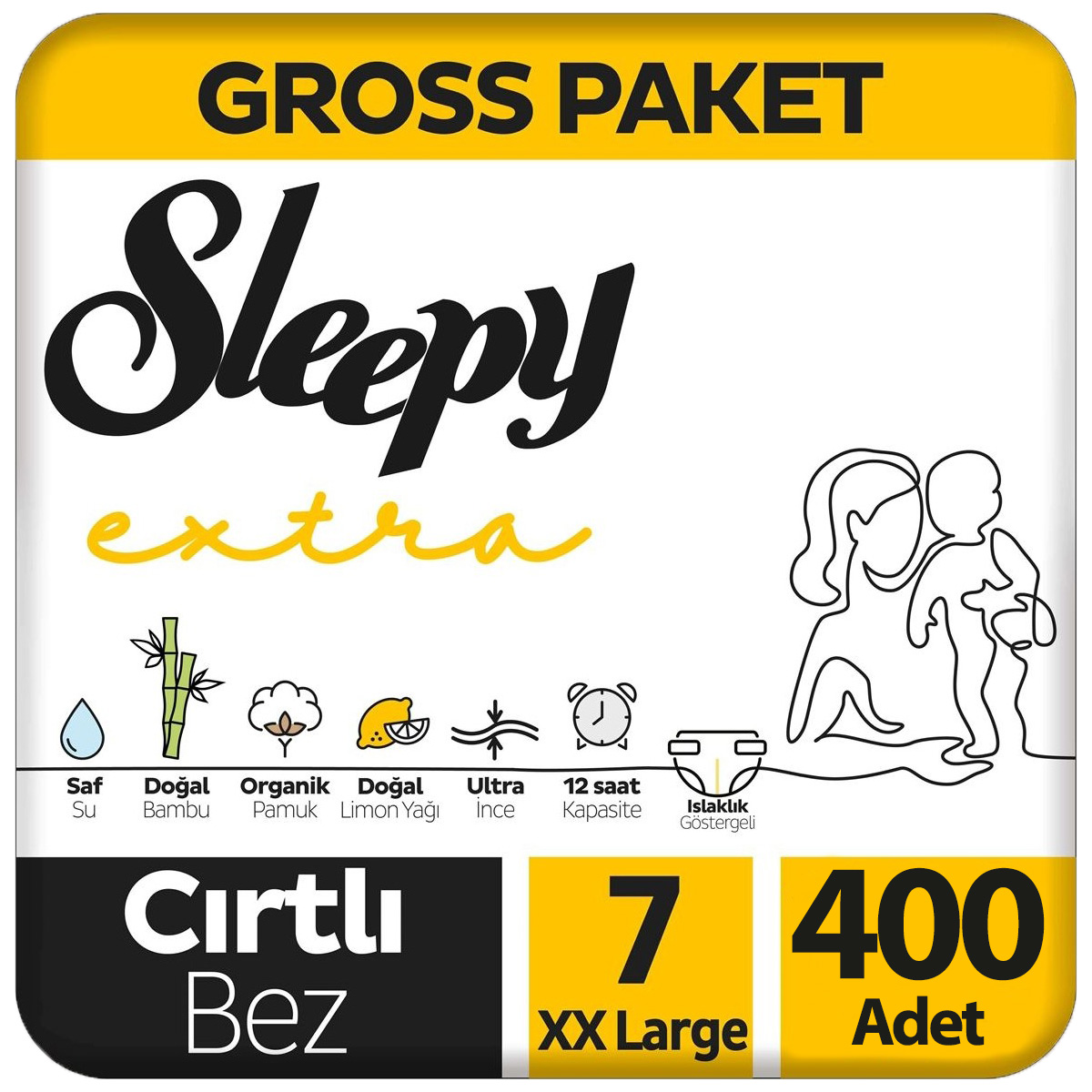 Sleepy Extra Bebek Bezi Gross Paket 7 Beden 100x4 400 Adet