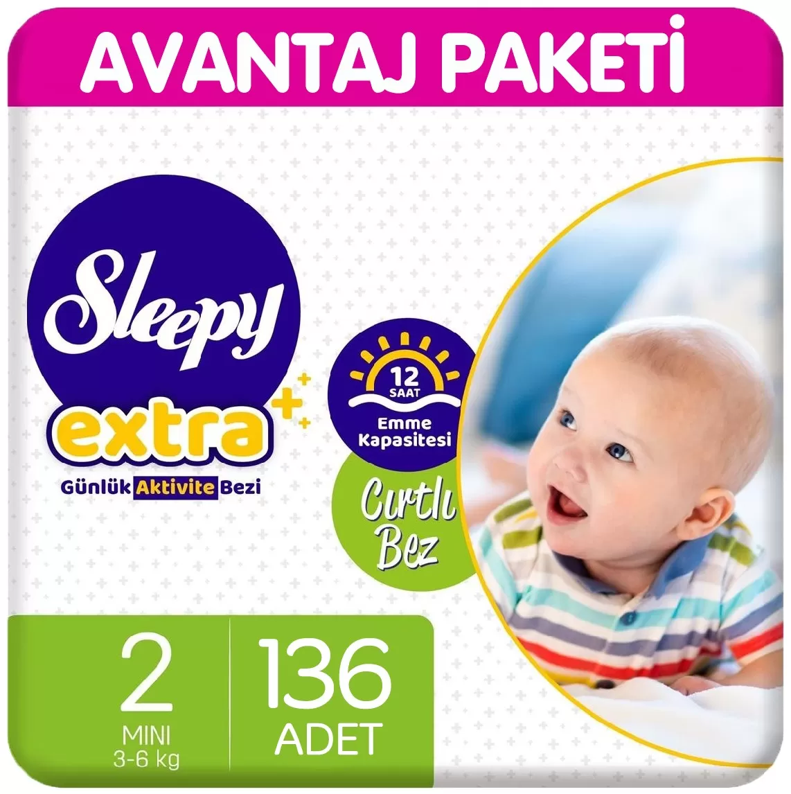 Sleepy Extra Günlük Aktivite Bezi 2 Beden 68x2 136 Adet