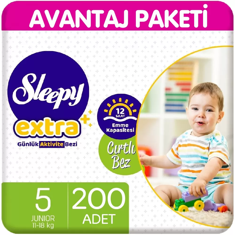 Sleepy Extra Günlük Aktivite Bezi 5 Beden 40x5 200 Adet