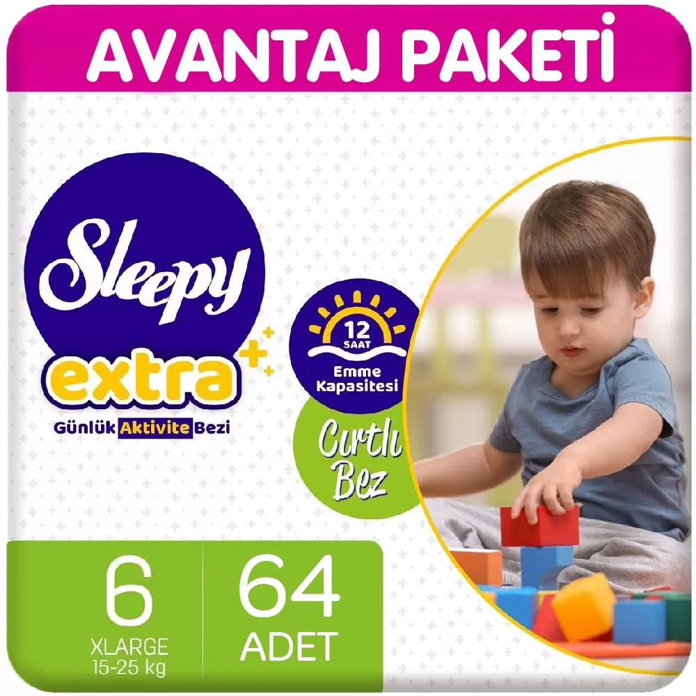 Sleepy Extra Günlük Aktivite Bezi 6 Beden 32x2 64 Adet Sleepy Extra Günlük Aktivite Bezi 6 Beden 32x2 64 Adet