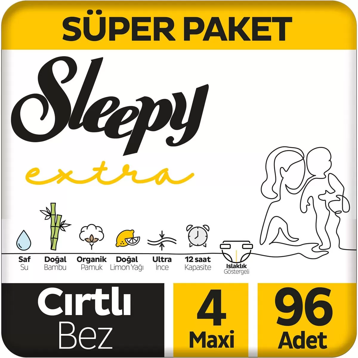 Sleepy Extra Süper Paket Bebek Bezi 4 Beden 96x3 288 Adet