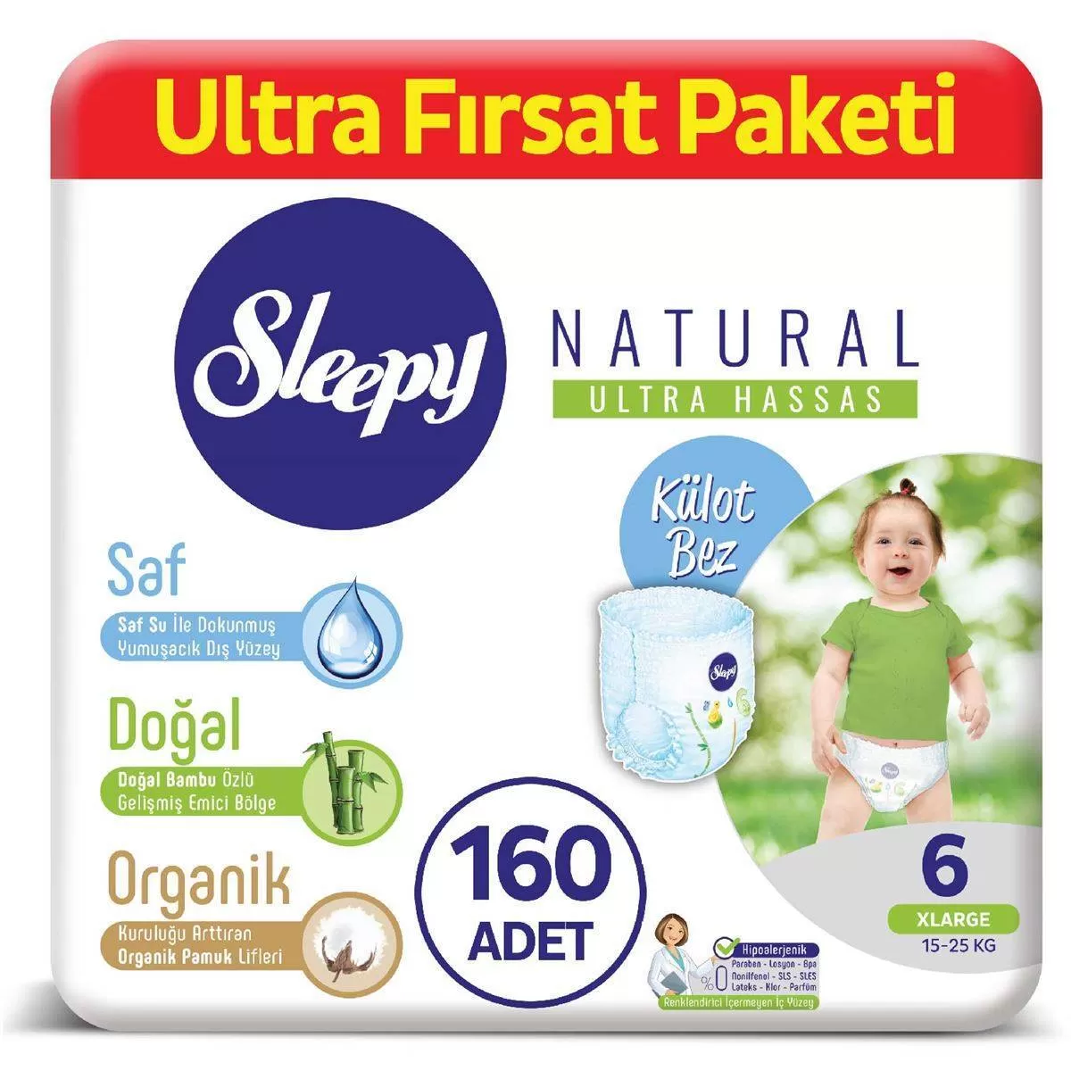 Sleepy Külot Bebek Bezi 6 Beden Ultra Fırsat Paketi 160 Adet