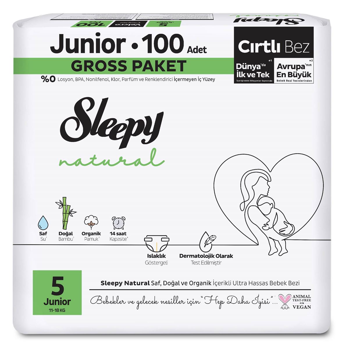 Sleepy Natural Gross Paket Bebek Bezi 5 Beden 100x4 400 Adet Sleepy Natural Gross Paket Bebek Bezi 5 Beden 100x4 400 Adet