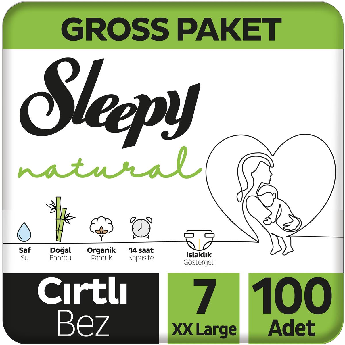 Sleepy Natural Gross Paket Bebek Bezi 7 Beden 100x4 400 Adet