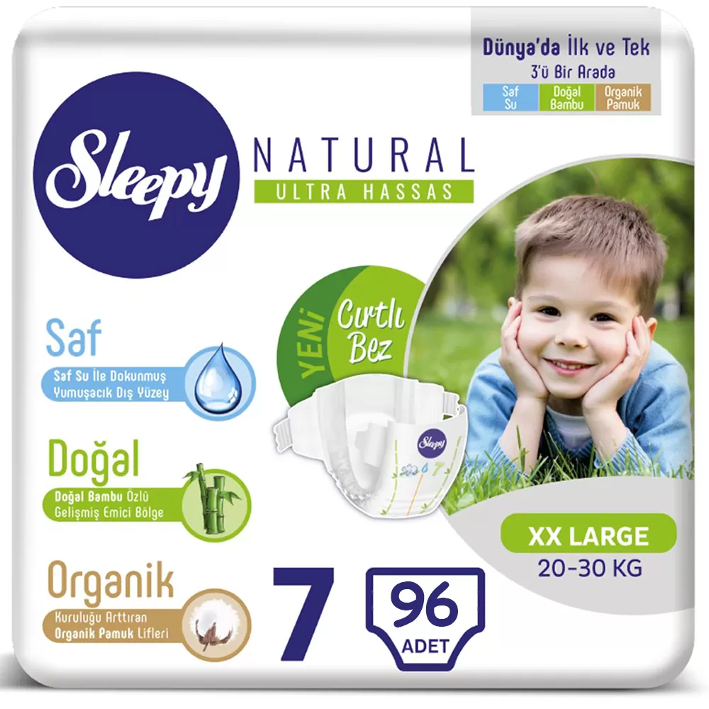 Sleepy Natural Bebek Bezi 7 Numara 20-30 Kg (6*16) 96 Adet