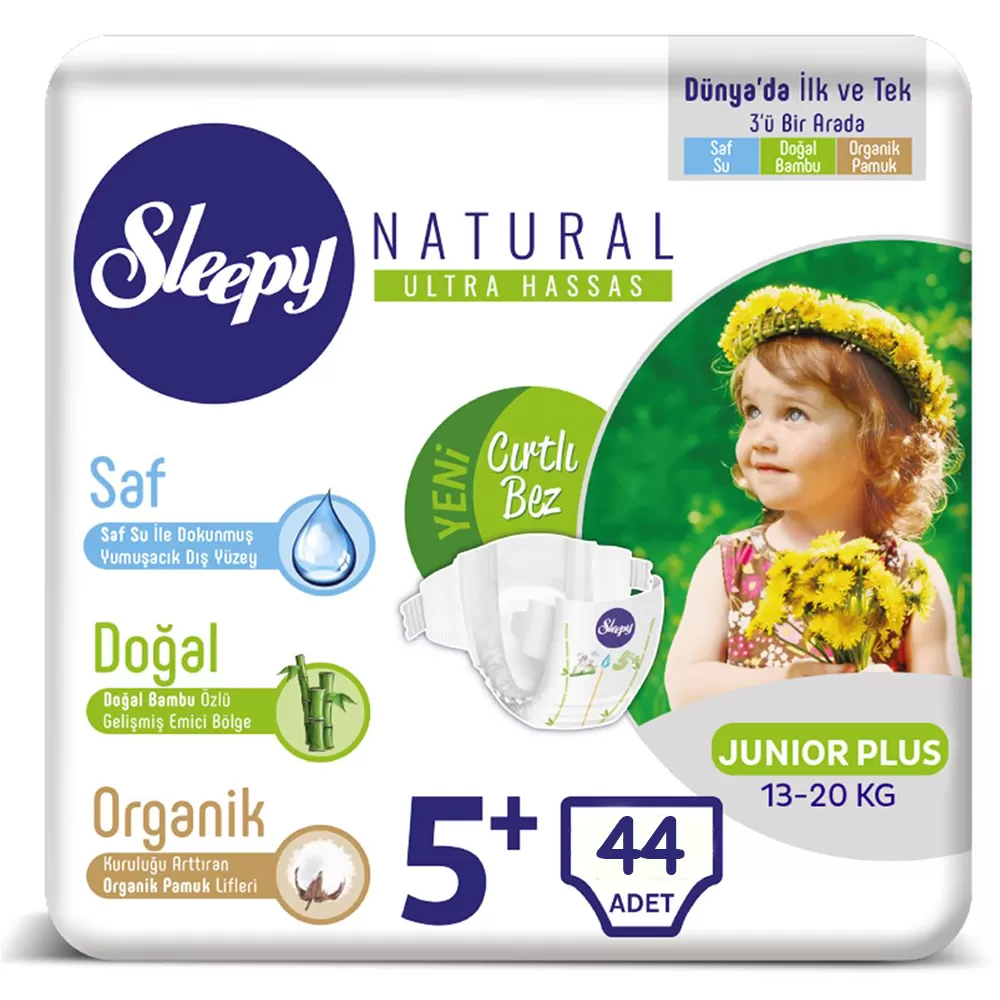 Sleepy Natural Bebek Bezi 5+ Numara 13-20 kg 22*2 44 Adet