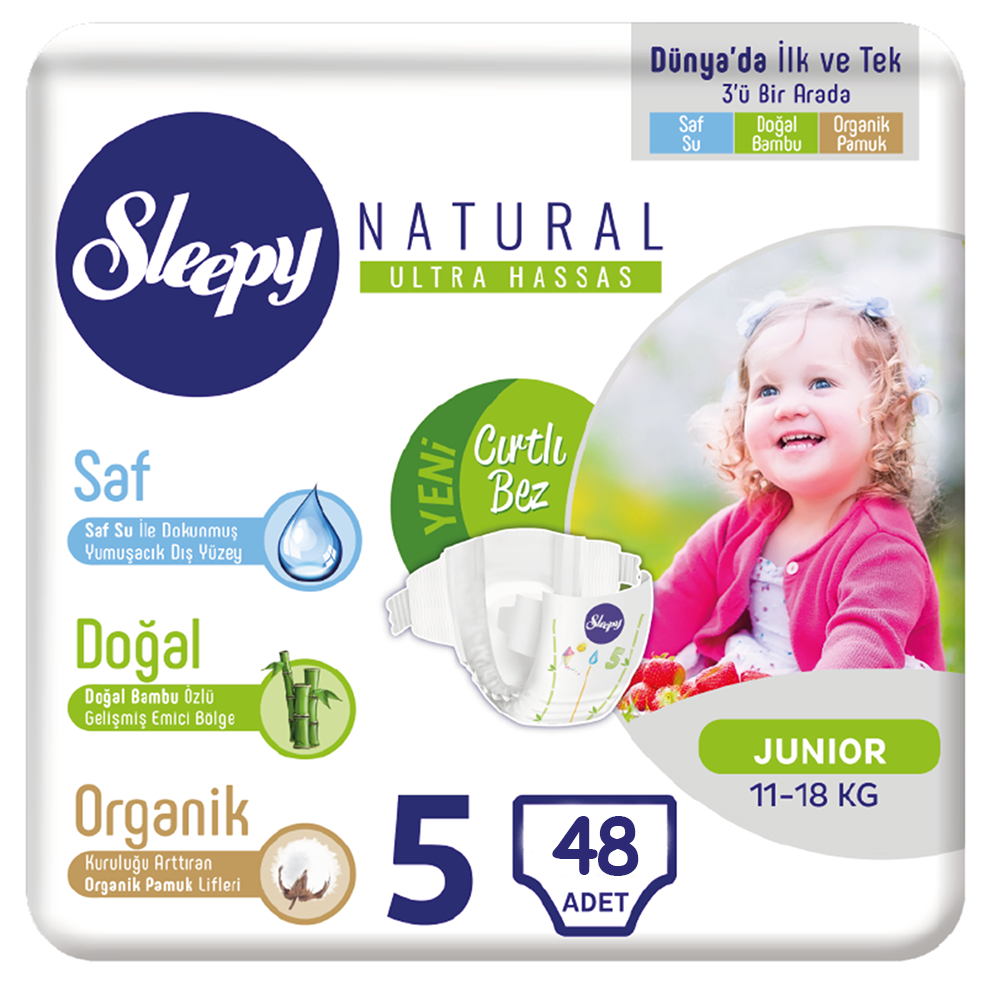 Sleepy Natural Bebek Bezi 5 Numara 1118 kg 2*24 48 Adet 64.32 TL + KDV