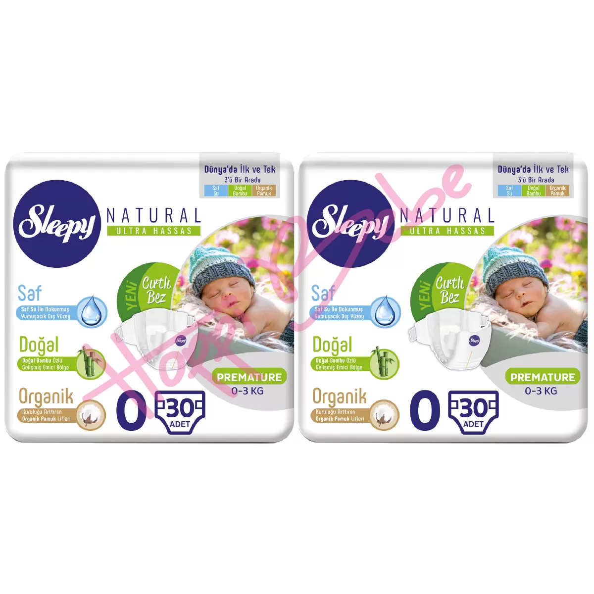 Sleepy Natural Bebek Bezi 0 Numara Prematüre 30*2 60 Adet