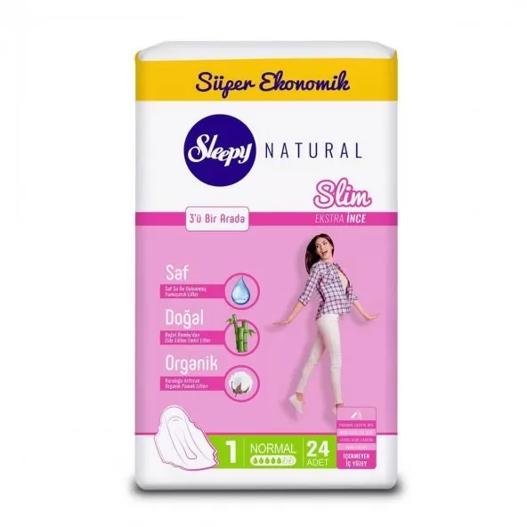Sleepy Natural Slim Ekstra İnce Ped Normal 24 Adet