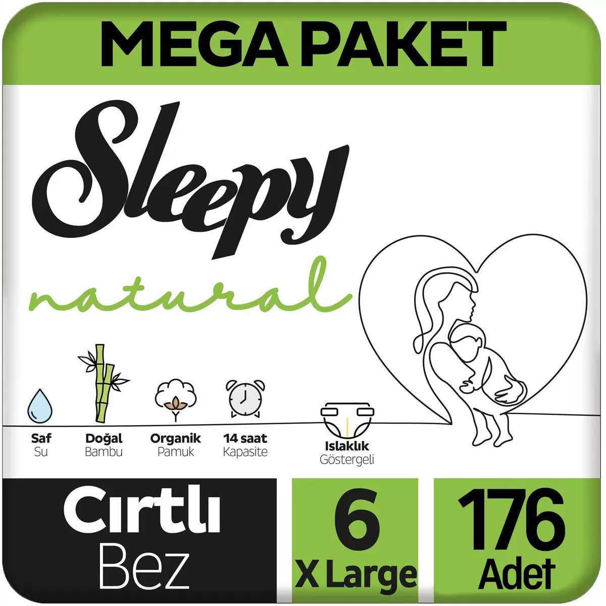 Sleepy Natural Mega Paket 6 Beden 88x2 176 Adet