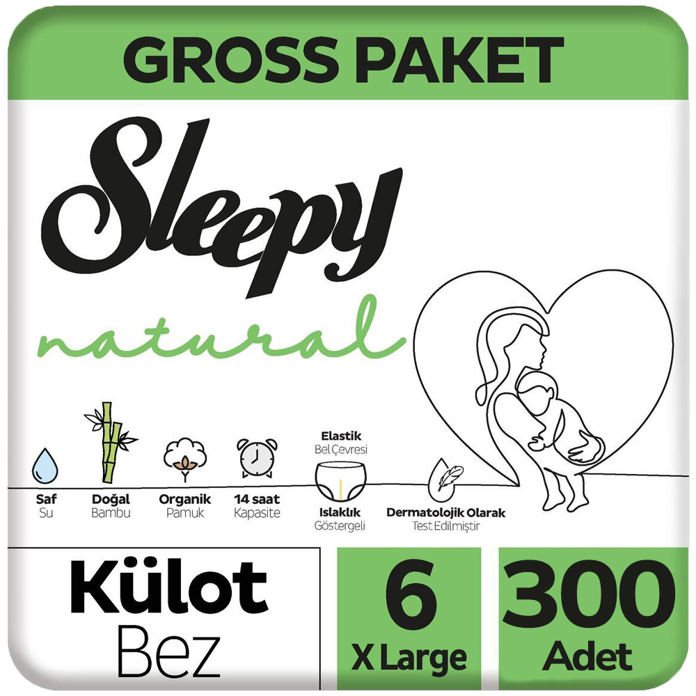 Sleepy Natural Külot Bebek Bezi 6 Beden Gross Paketi 100x3 300 Adet