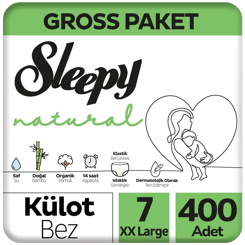 Sleepy Natural Külot Bebek Bezi 7 Beden Gross Paketi 100x4 400 Adet