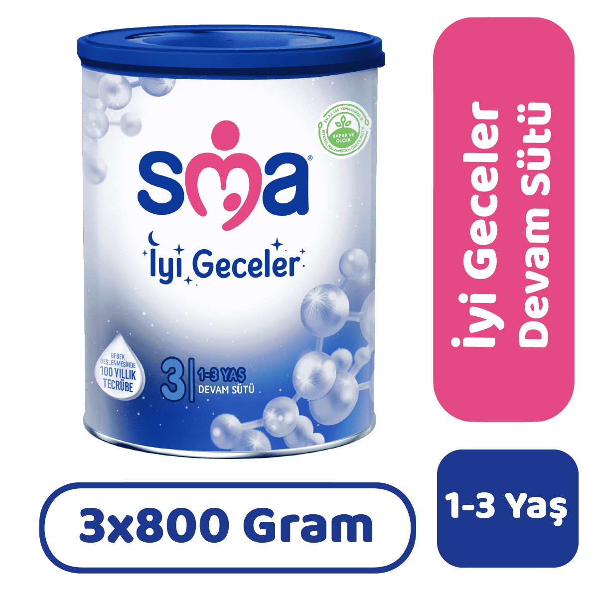 SMA İyi Geceler 3 Devam Sütü 800 gr 3 Adet