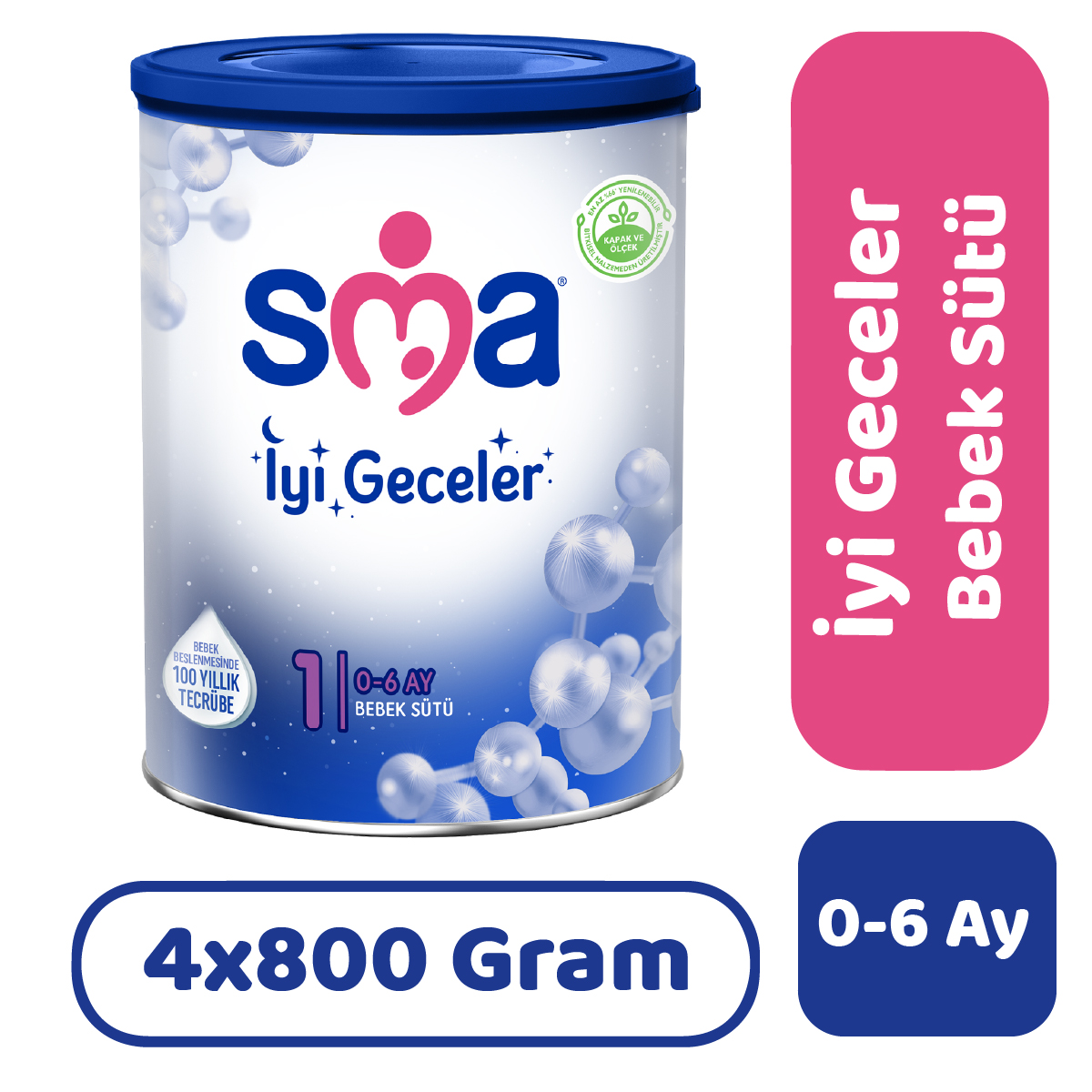 SMA İyi Geceler 1 Bebek Sütü 800 gr 4 Adet