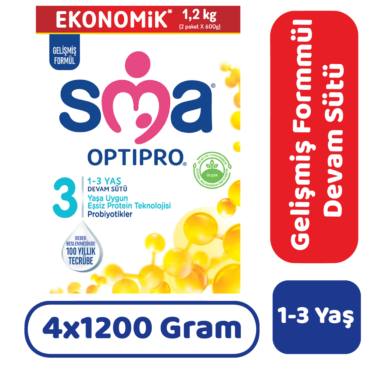 SMA Optipro 3 Devam Sütü 1200 gr 4 Adet