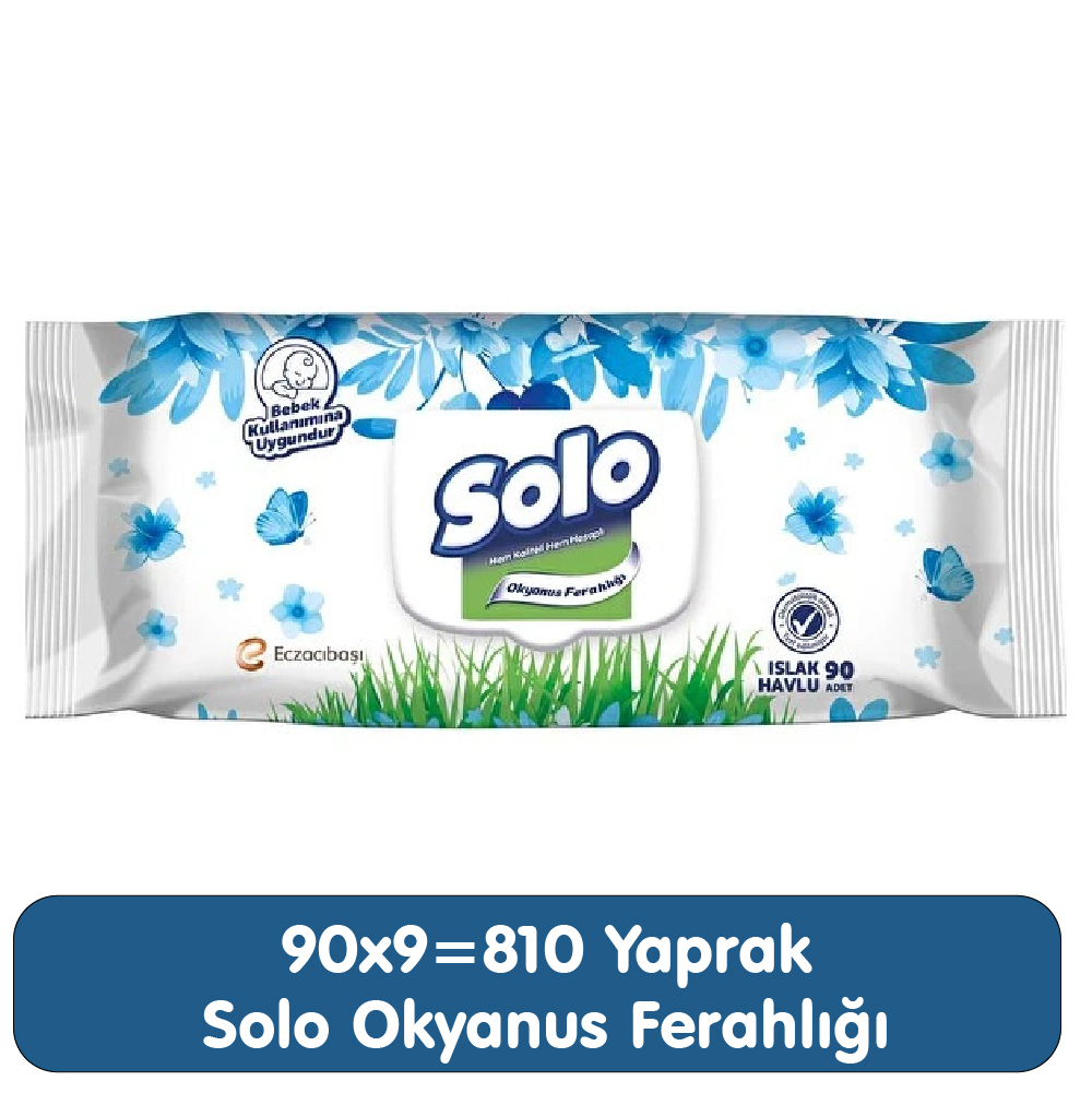 Solo Islak Havlu Mendil Okyanus Ferahlığı 90x9 810 Yaprak