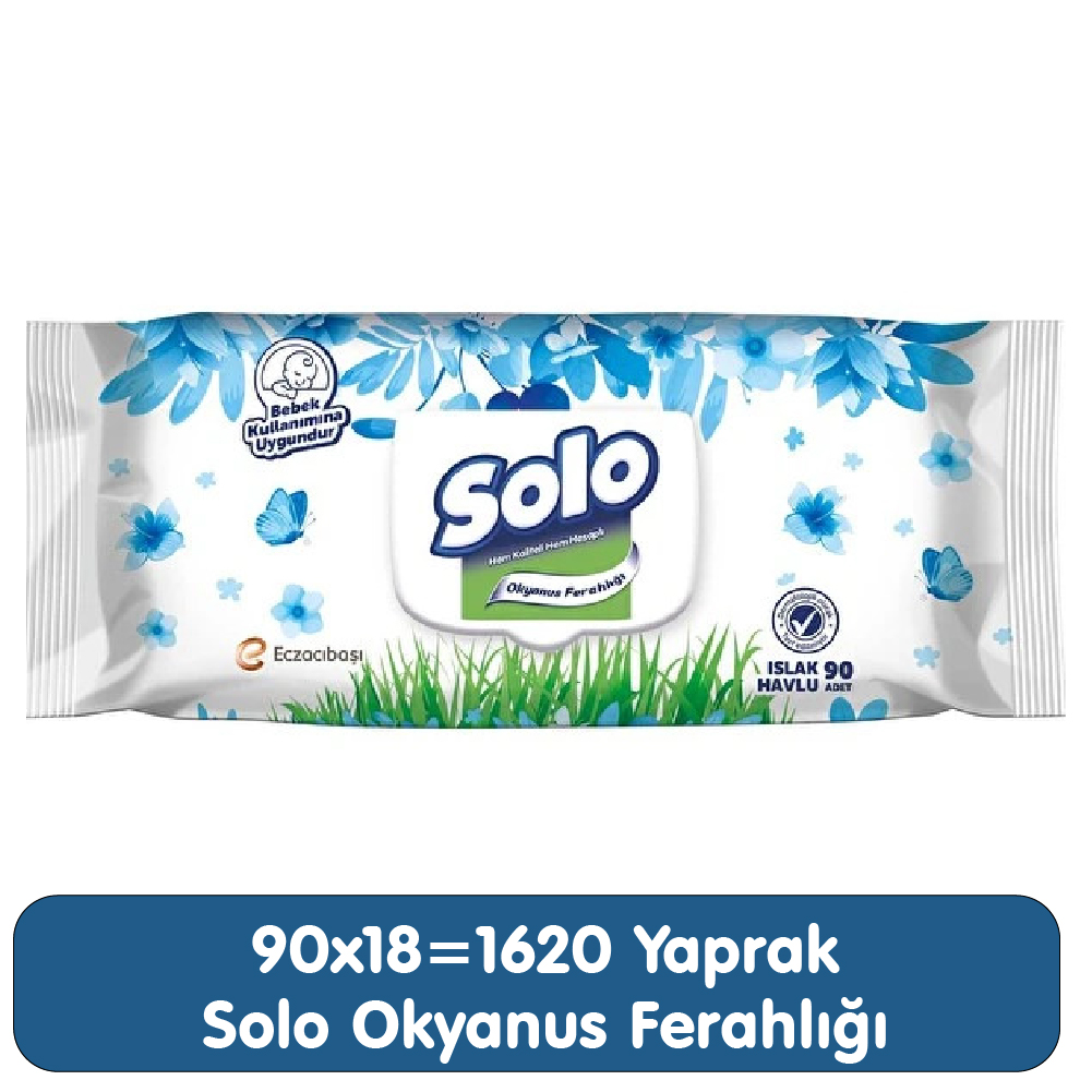 Solo Islak Havlu Mendil Okyanus Ferahlığı 90x18 1620 Yaprak