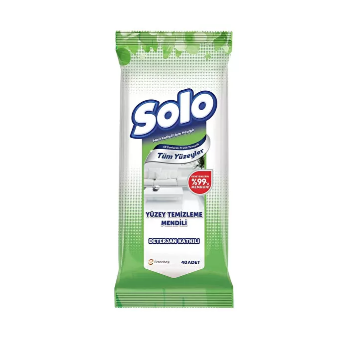 Solo Tüm Yüzeyler Islak Temizlik Mendili Deterjan Katkılı 40x6 240 Yaprak