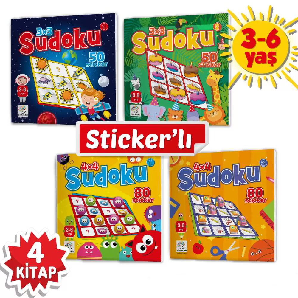 Stickerli Sudoku Serisi (3-6 Yaş)
