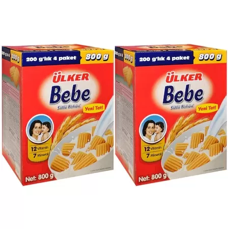 Ülker Bebe Sütlü Bisküvi 800 gr (2 paket)