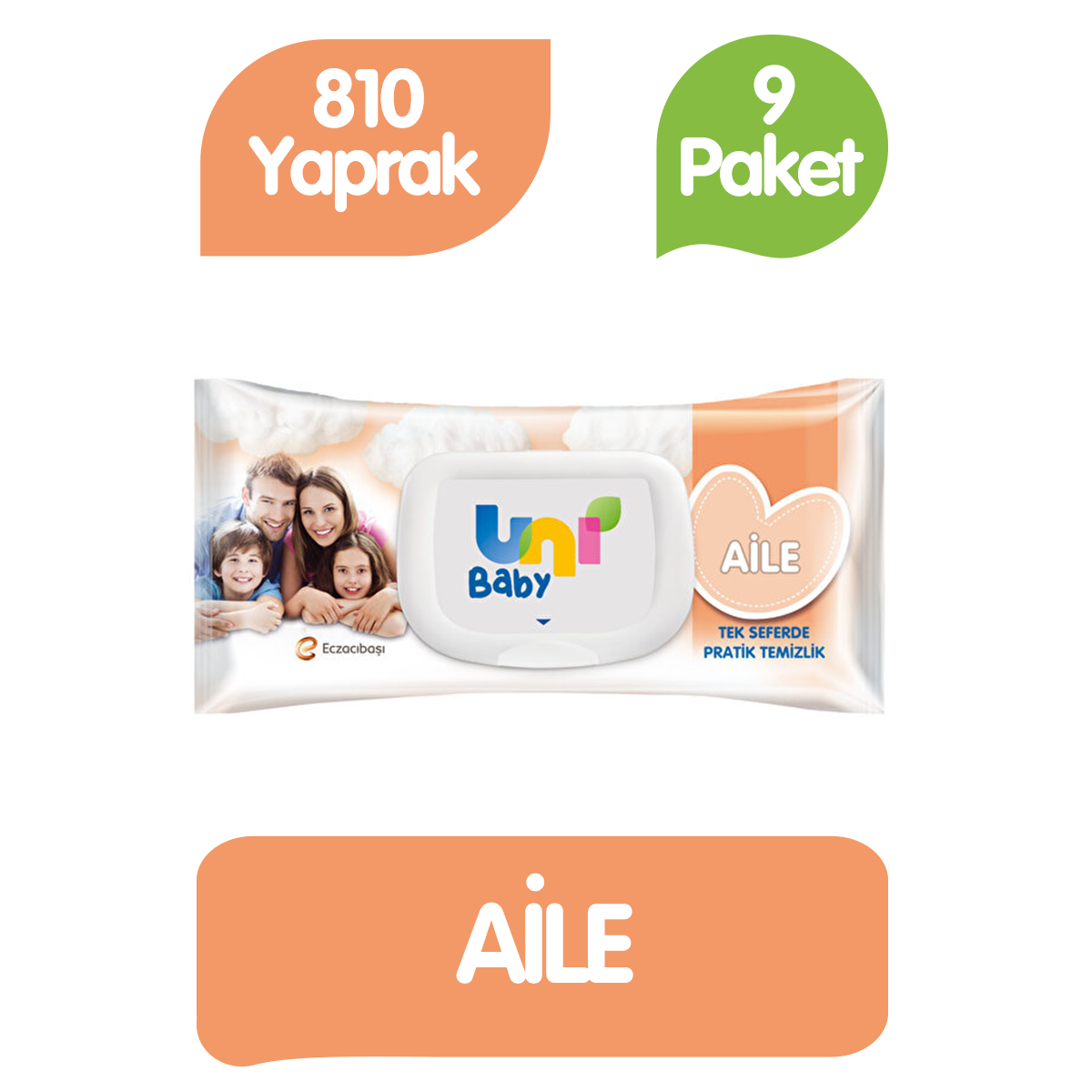 Uni Baby Aile Islak Havlu Mendil 90x9 810 Yaprak