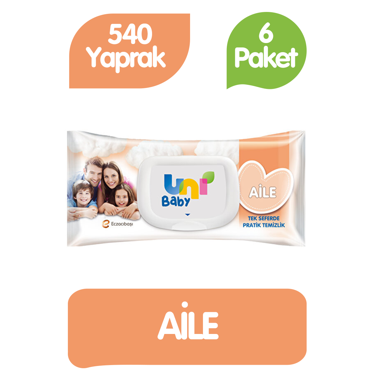 Uni Baby Aile Islak Havlu Mendil 90x6 540 Yaprak