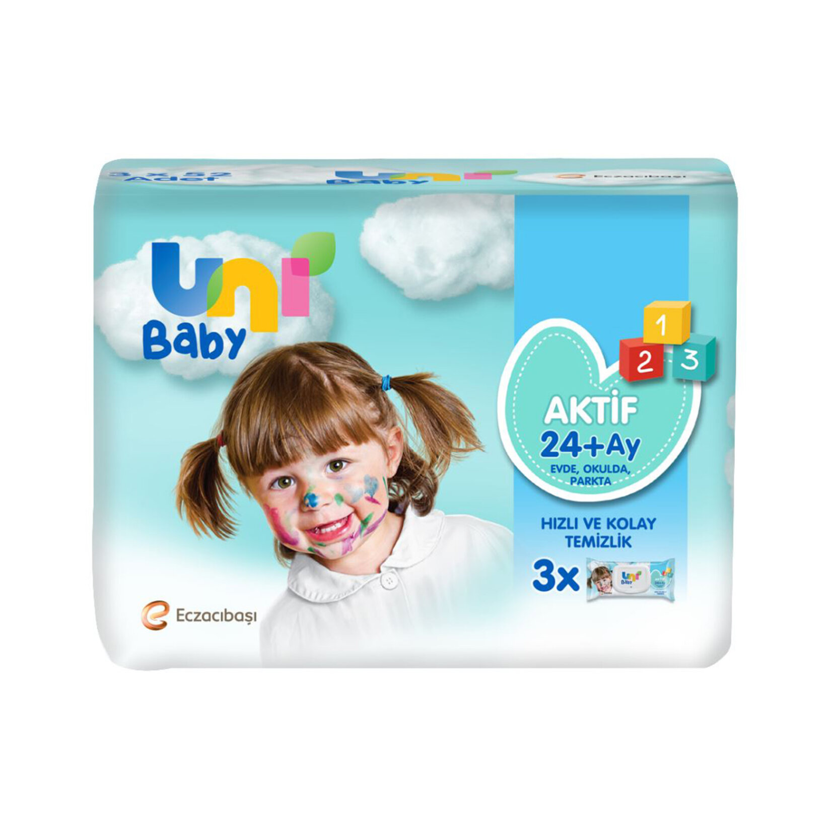 Uni Baby Aktif Islak Mendil 3x52 156 Yaprak